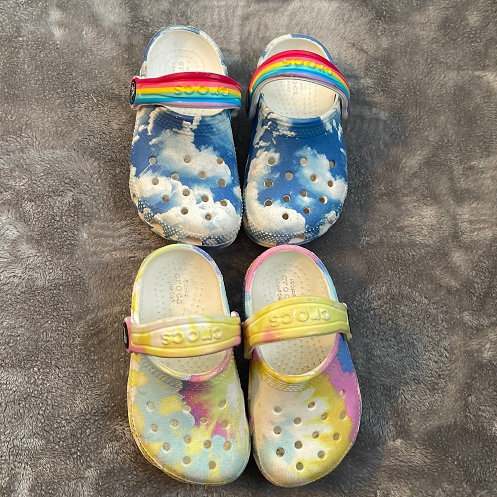 2 Pairs of Kids Crocs size 6c & 7c